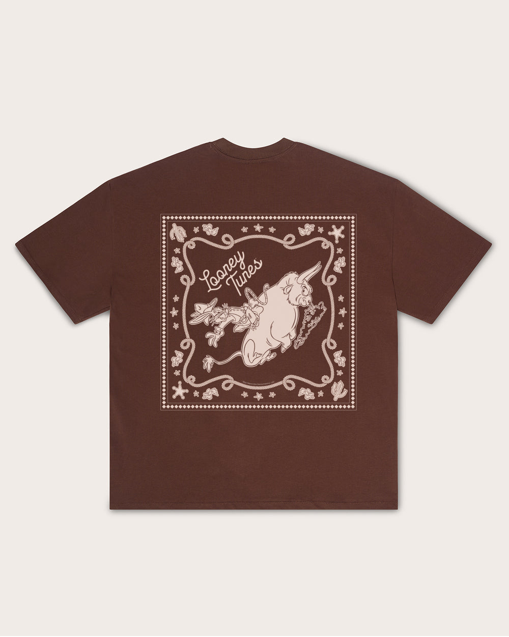 Bugs Rodeo Oversized T-Shirt - Looney Tunes Graphic Tee Unisex 100% Combed Cotton