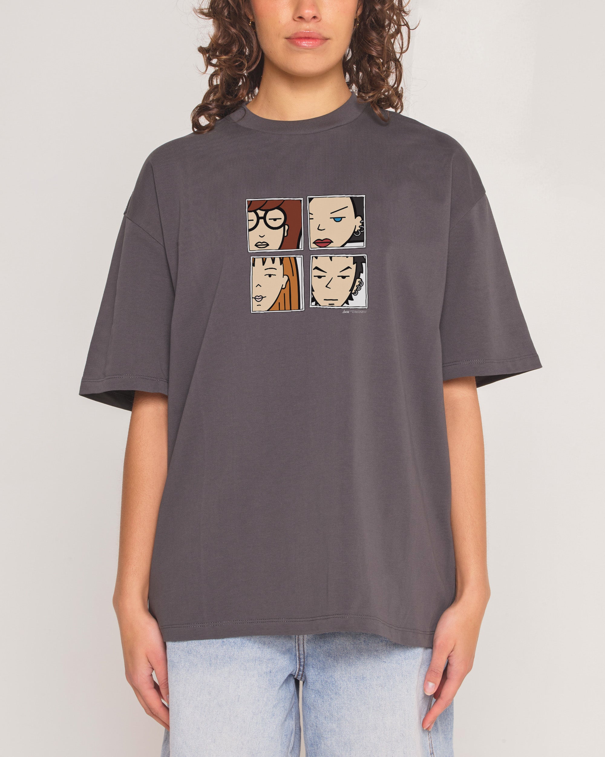 Daria Panel Oversized Graphic Tee - Unisex 90s Boxy Fit 100% Combed Cotton