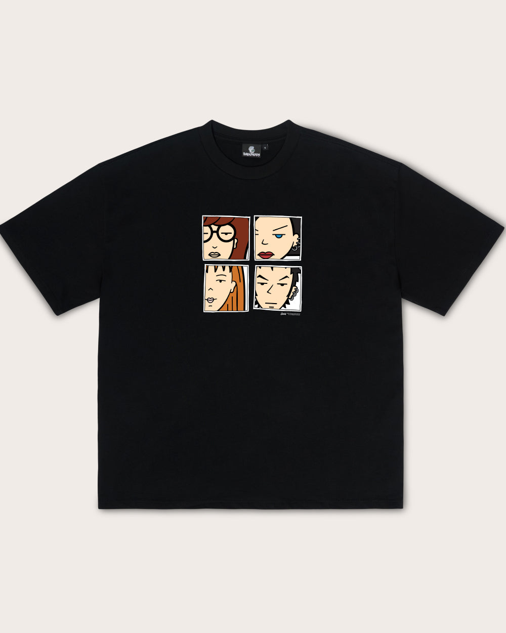 Daria Panel Oversized Graphic Tee - Unisex 90s Boxy Fit 100% Combed Cotton