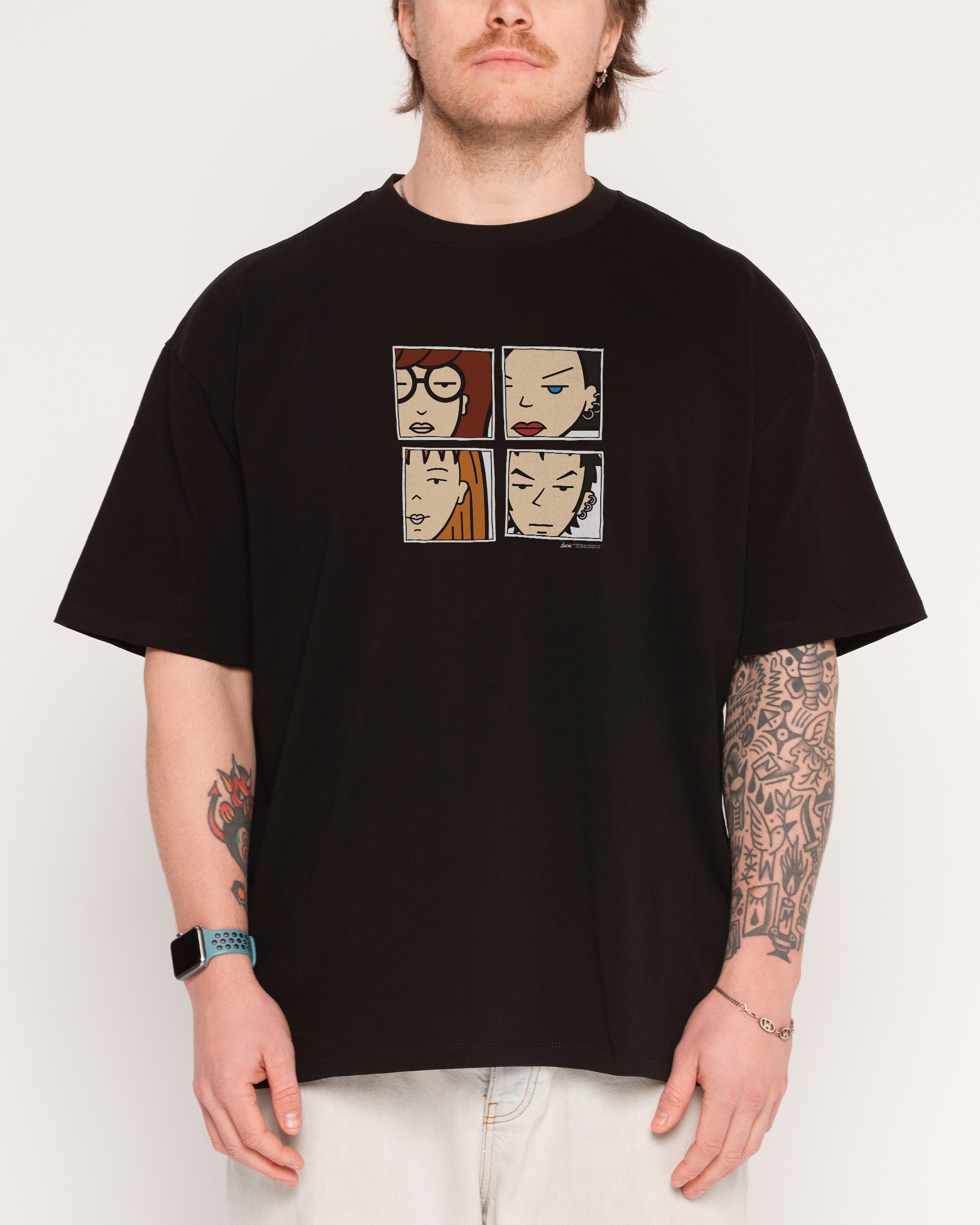 Daria Panel Oversized Graphic Tee - Unisex 90s Boxy Fit 100% Combed Cotton