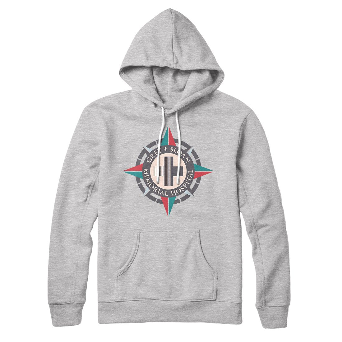 Grey-Sloan Hospital Pullover Hoodie - Unisex Cotton Polyester Grey Loose Fit