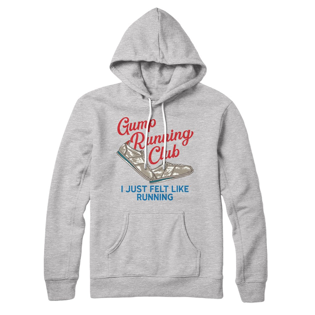 Gump Running Club Pullover Hoodie - Unisex Cotton Polyester Loose Fit