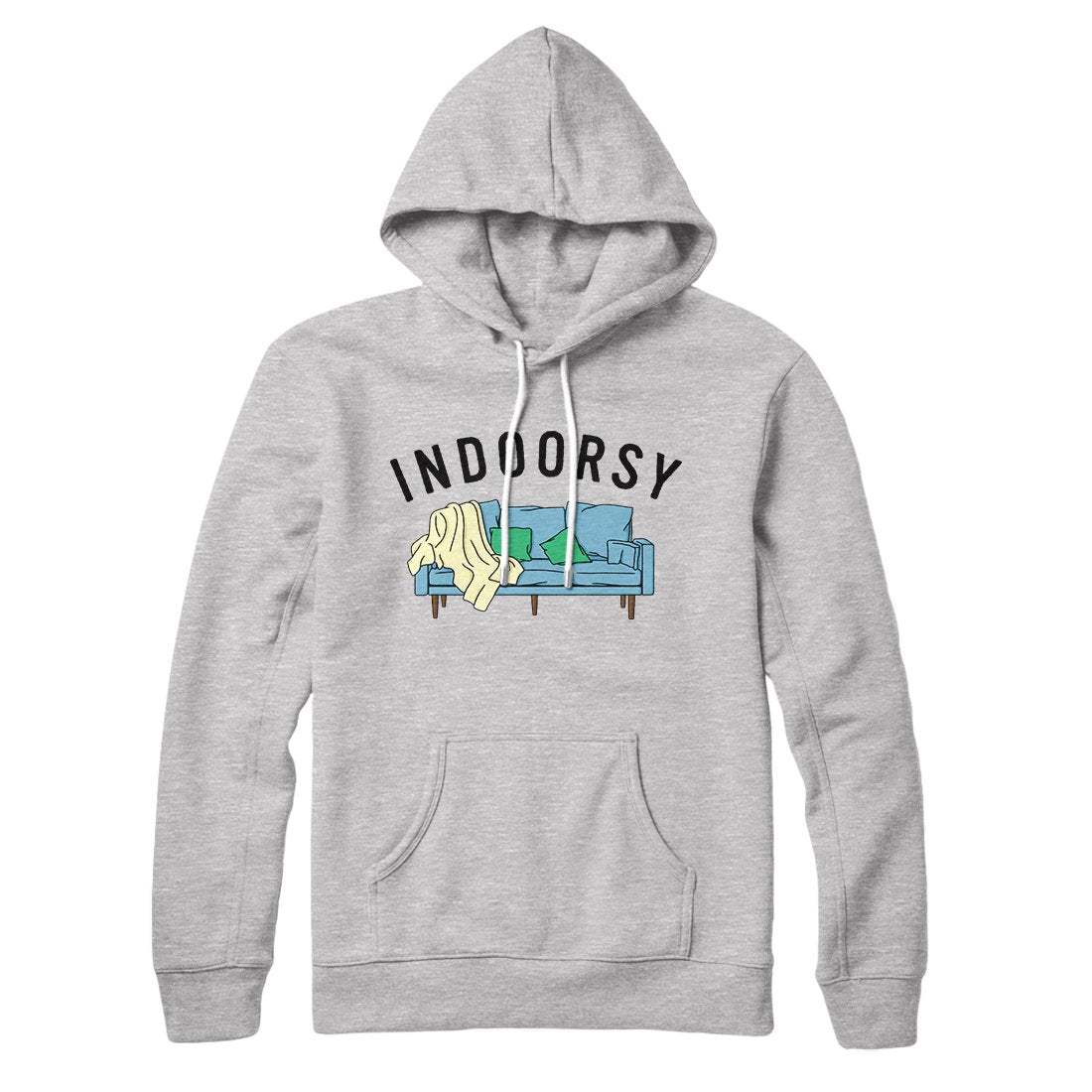 Indoorsy Unisex Pullover Hoodie - Cotton Polyester Blend, Loose Fit, Kangaroo Pocket