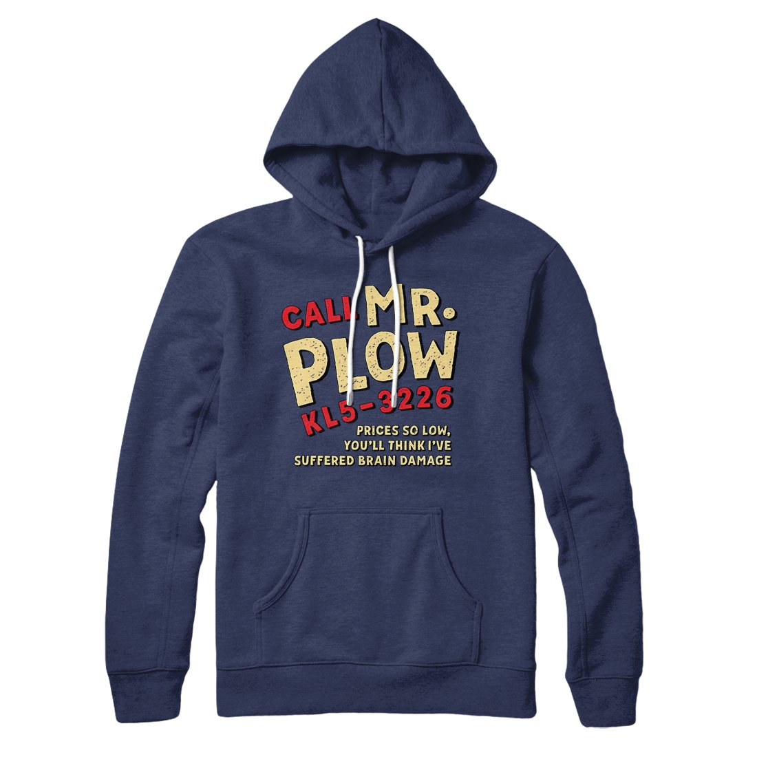 Mr. Plow Hoodie - Unisex Cotton Polyester Pullover with Hood and Kangaroo Pocket