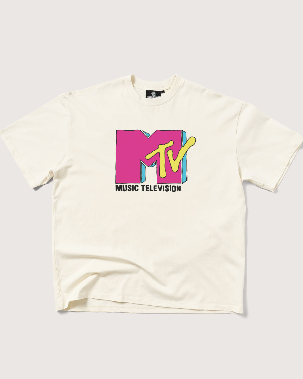 MTV Logo Oversized T-Shirt - Unisex 90s Boxy Fit 100% Combed Cotton