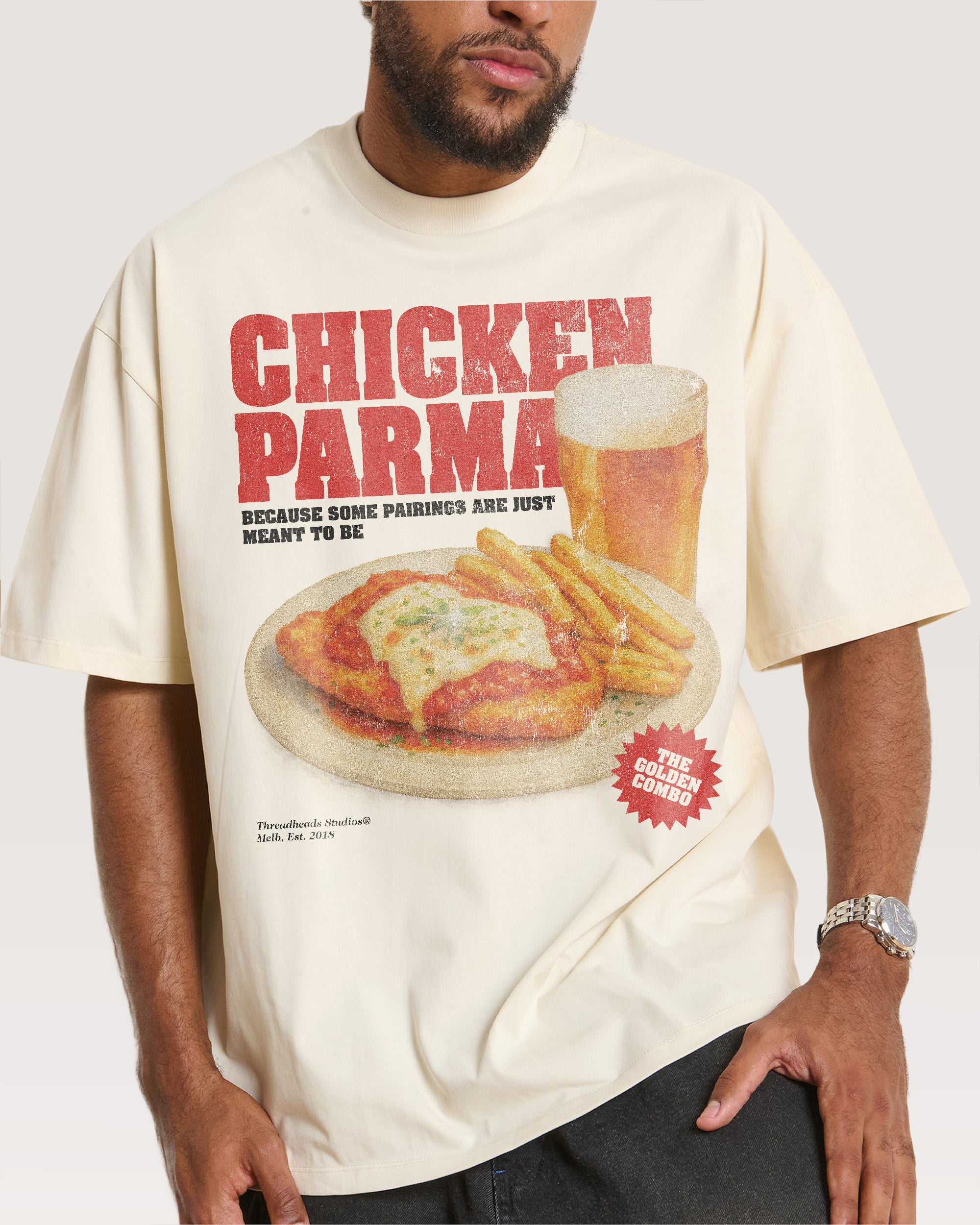 Parma & Pint Oversized Graphic Tee - Unisex 90s Boxy Fit 100% Combed Cotton