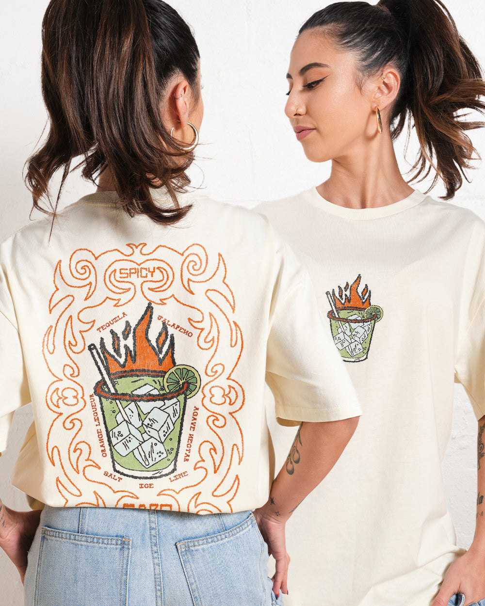 Spicy Marg Oversized Graphic Tee - Threadheads 90s Boxy Fit 100% Combed Cotton Unisex