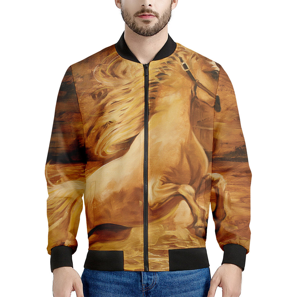 Vintage Horse Painting Print Men's Bomber Jacket