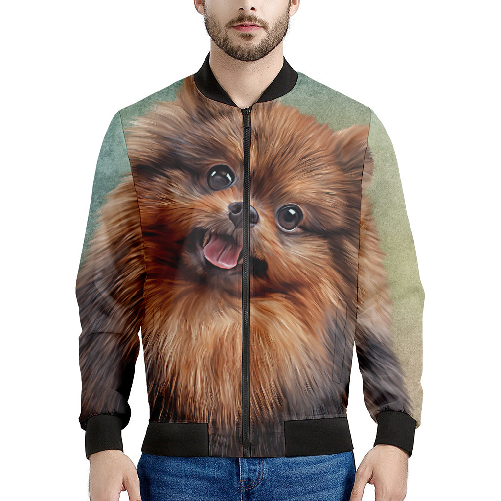 Vintage Pomeranian Portrait Men's Bomber Jacket