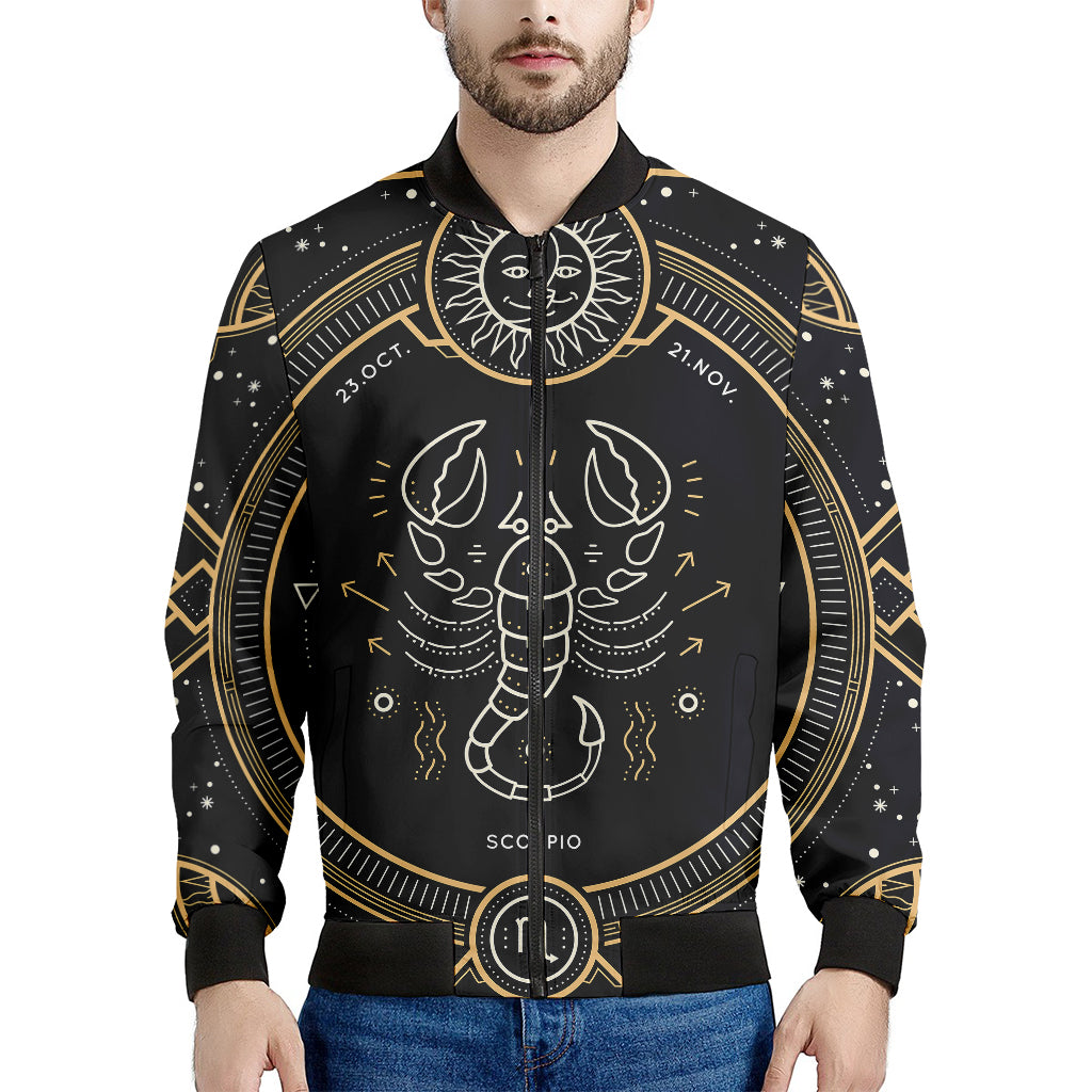 Vintage Scorpio Zodiac Sign Print Men's Bomber Jacket