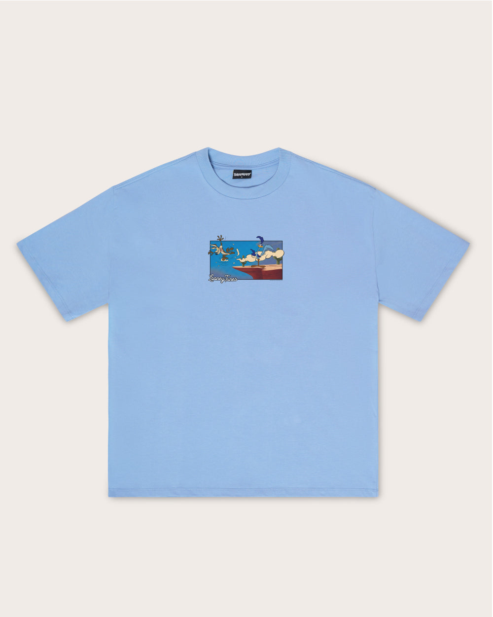Wiley Free Fall Oversized Graphic Tee - Looney Tunes Collab, 90s Boxy Fit, 100% Combed Cotton, Unisex