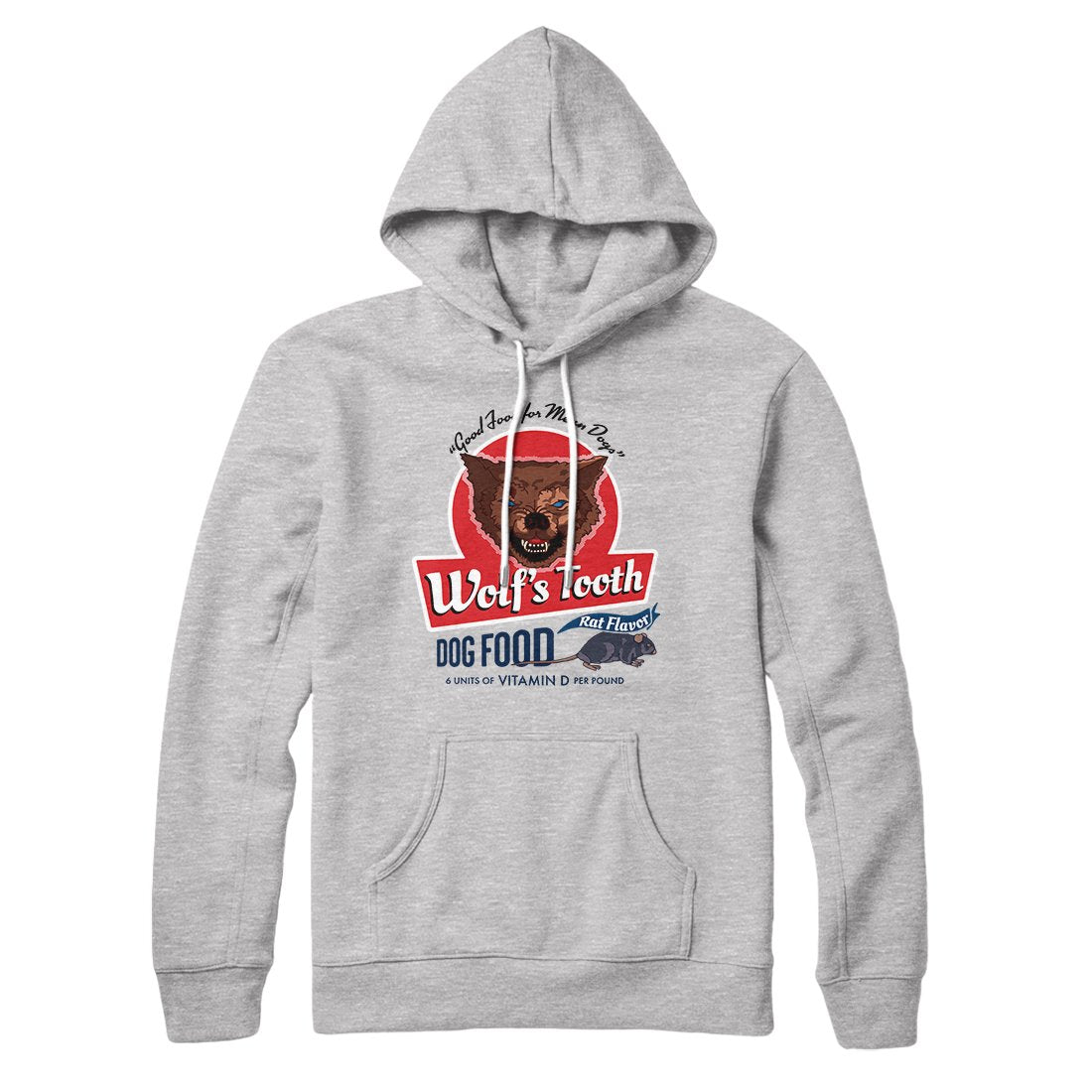 Wolf's Tooth Dog Food Hoodie - Unisex Cotton Polyester Pullover with Hood and Kangaroo Pocket