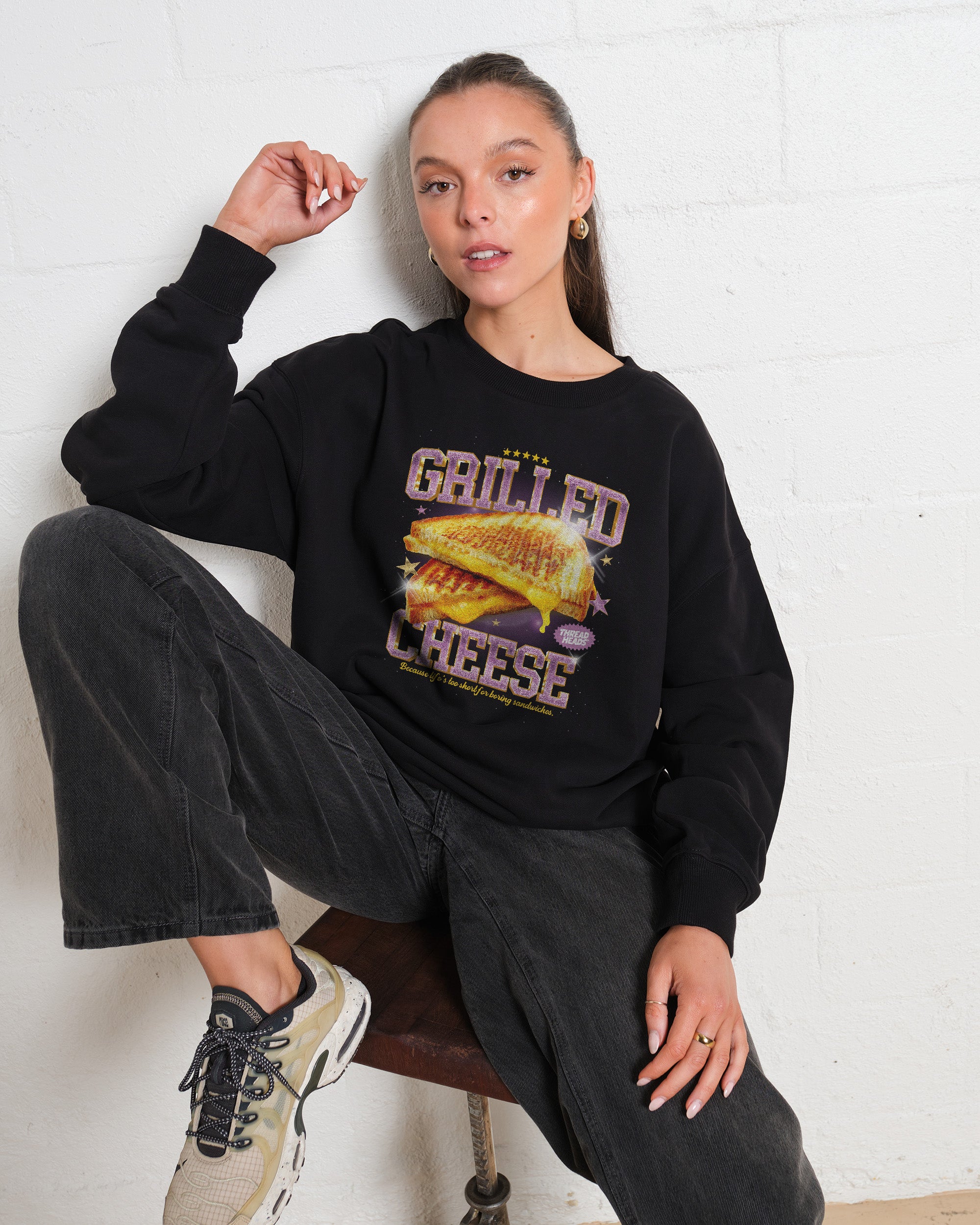 Grilled Cheese Graphic Sweatshirt - Unisex Premium Cotton-Poly Blend